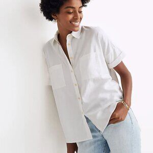 Madewell White Cotton Courier Shirt